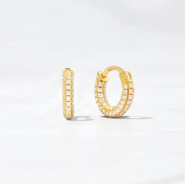 Small Diamond Huggie Earrings